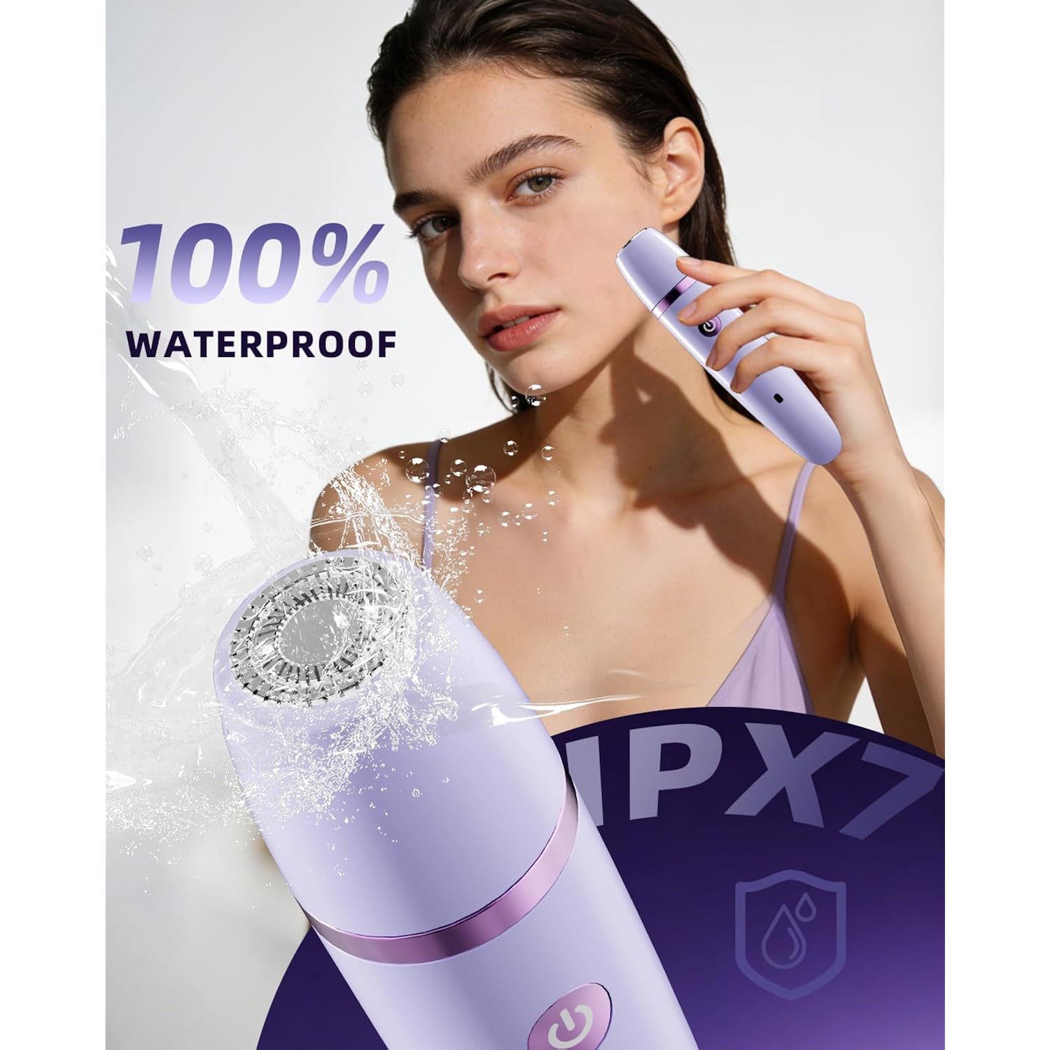 Ufree Bikini Trimmer Electric Razors for Women, Rechargeable Pubic Body Hair Trimmer Electric Shaver for Legs Body Hair, Bikini Shaver IPX7 Waterproof, Gifts for Women, Purple