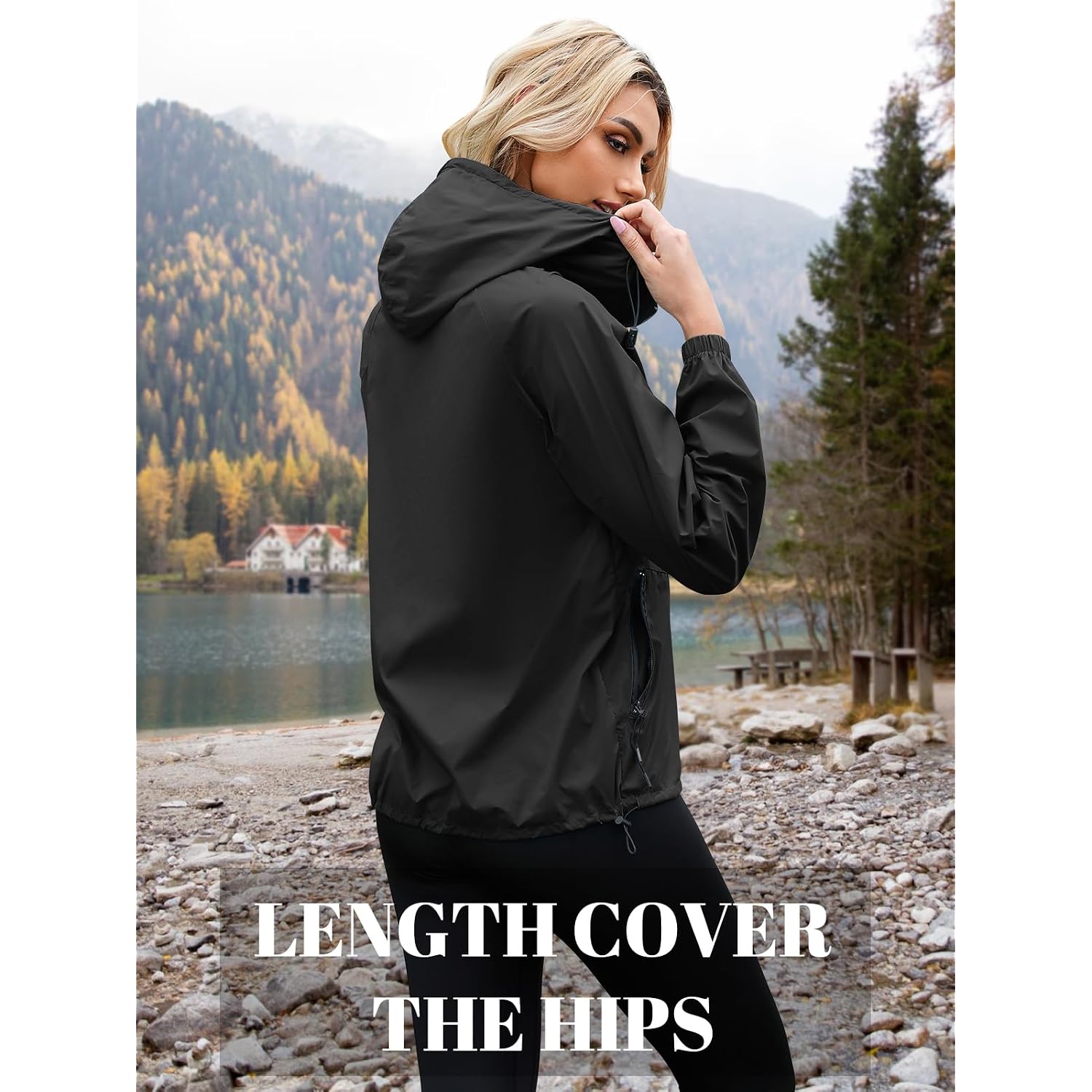 Lightweight Rain Jacket Women Packable Wind Breaker Light Rain Jacket Women Waterproof Travel Raincoat S-Xxl