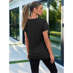 Women's Soft Basic Short Sleeve T-Shirt, Round Neck Tops Summer Casual Tee for Spring Shirts Clothes Everyday Wear