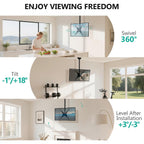 Wali Ceiling Tv Mount For 26-65 Inch Lcd Led Oled 4K Tvs, Hanging Pole Ceiling Mount Tv Bracket Up Down, Tv Ceiling Mounts For Gym Patio Gazebo, Up To 110 Lbs, Max Vesa 400X400Mm (Cm2665), Black