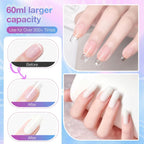 All-in-One Solid Builder Nail Gel Kit: 60g Hard Gel with 3D Mold, 6-Color Powders & Nail Art Tools (Nail File, Cuticle Pusher, Pen), Non-Sticky for Nail Extension, DIY Salon, UV/LED Cured