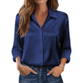Zeagoo Womens Tops Long Sleeve Satin Silk Button Down Shirts Casual Business Dressy Blouses Fall Clothes