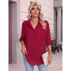 Zeagoo Button Down Shirts For Women Dressy Casual Floral Printed Collared Chiffon Blouse Long Sleeve Business Work Tops