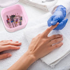 1Pcs Nail Tool Sterilizer, Nail Drill Bits Cleaning Box Disinfection Container For Nail Art Accessories Manicure Sterilization Tray Salon Supplies Sterilizer Cup With Drain Basket (pink)