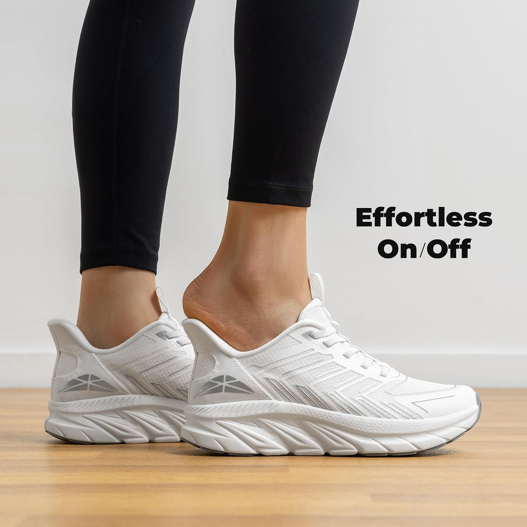 Allswifit Women'S Slip On Walking Shoes Running Comfortable Tennis Breathable Non Slip Athletic Gym Workout Cross Training Fashion Sneakers