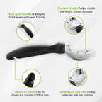 Spring Chef Heavy Duty Ice Cream Scoop With Comfortable Handle - Professional Ice Cream Scooper For Gelato, Sorbet, Cookie Dough, Melon, Frozen Yogurt - Dishwasher Safe Metal Kitchen Tool - Black