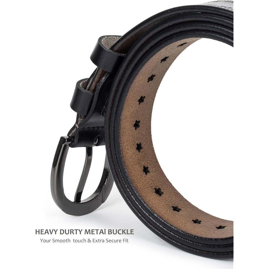 XuoAz Women-Leather-Belt for Jeans Pants Adjustable-Fashion-Casual-Waist-Belts Hollow Flower Belt for Ladies Girls