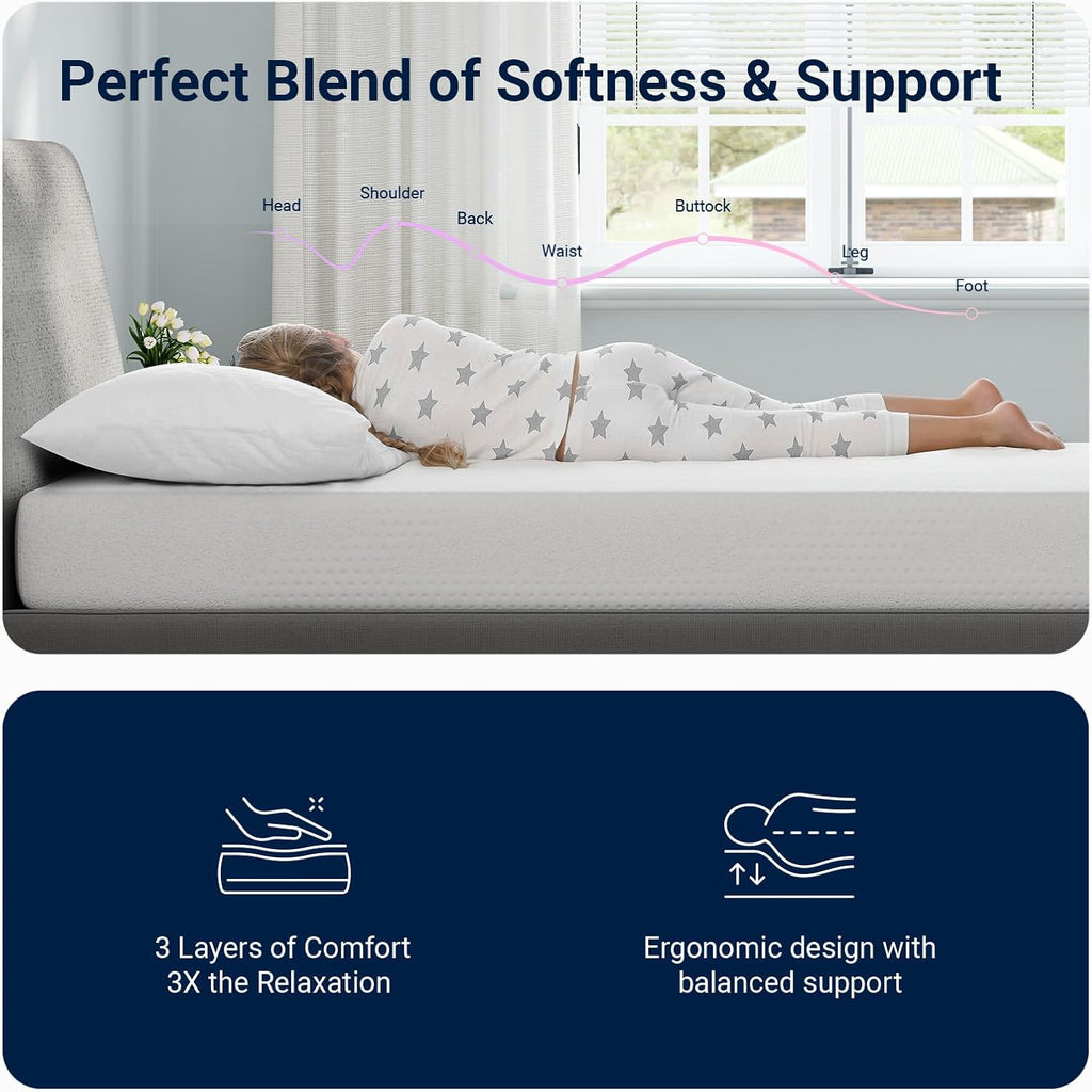Avenco Twin Mattress, 6 Inch Twin Size Mattress, Gel Memory Foam Mattresses For Cooling Night Sleep & Pressure Relief, Colchones Fiberglass Free Certipur-Us Certified