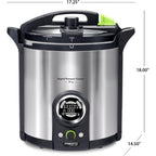 Presto 02152 17-Quart Digital Pressure Canner - Digital Display, Waterbath Capable, 10 Built-In Safety Features, Recipe Book, Stainless Steel