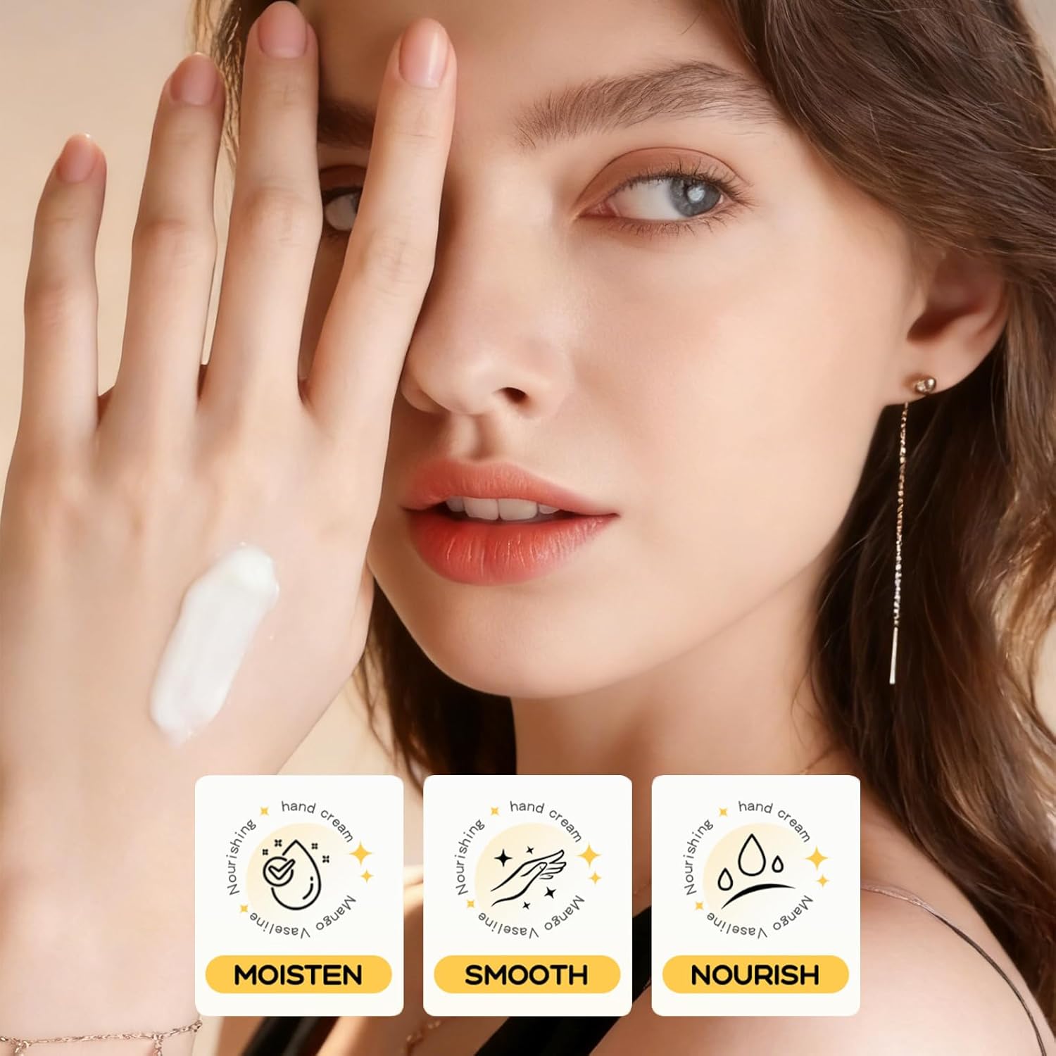 Charm Kiss 2Pcs Hand Cream for Dry Cracked Hands, Banana And Mango Hand Cream Gifts Set for Women,Fruit Hand Lotion, Lightweight & Hydrating Hand Lotion Moisturizer (Mango, Banana)
