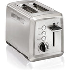 Hamilton Beach 2 Slice Toaster with Extra-Wide Slots, Bagel Setting, Toast Boost, Slide-Out Crumb Tray, Auto-Shutoff & Cancel Button, Defrost Function, Stainless Steel (22794)