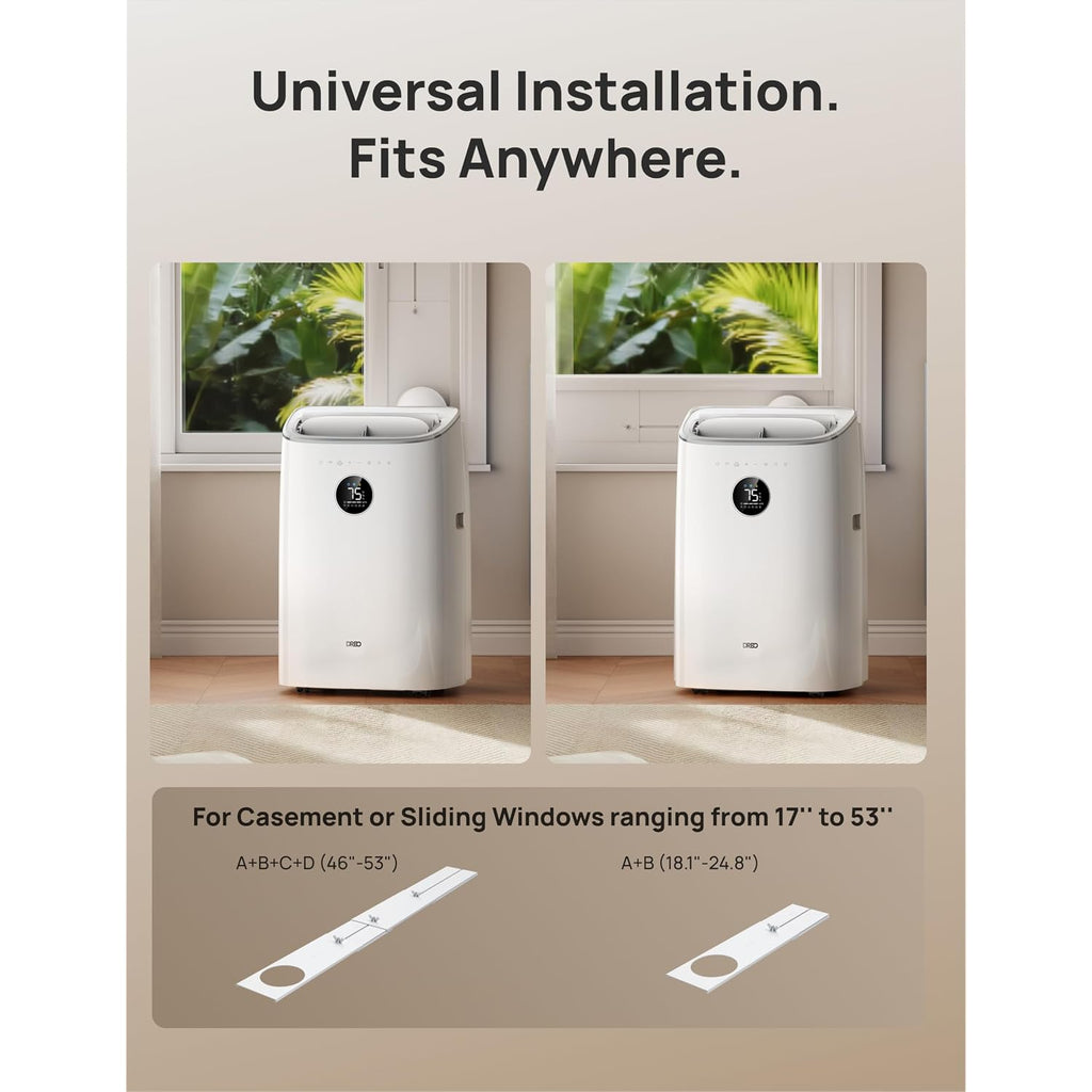 Dreo Portable Air Conditioner 318S, 8000 Btu Ashrae (5000 Btu Doe) Smart Ac Unit For Bedroom With Drainage-Free Cooling, Fan&Dehumidifier 3 In 1, App/Voice/Remote, Quiet Standing Ac For Room Indoors