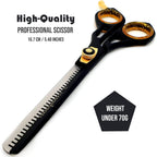 Professional Barber Shears Kit Tools - Hair Cutting Scissors Set For Hairdresser/Hair Salon + Thinning/Texture Hairdressing Haircut Shear For Beautician + Straight Razor + 10 Blades With Case