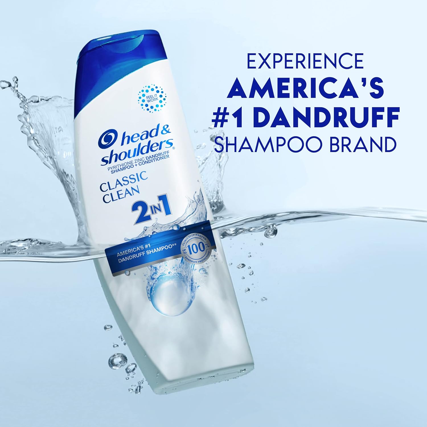 Head & Shoulders Anti-Dandruff Shampoo and Conditioner, Classic Clean 2-in-1, 1% Pyrithione Zinc, Flake Control, Deep Clean, Scalp Care, Fresh Scent, 8.45 fl oz
