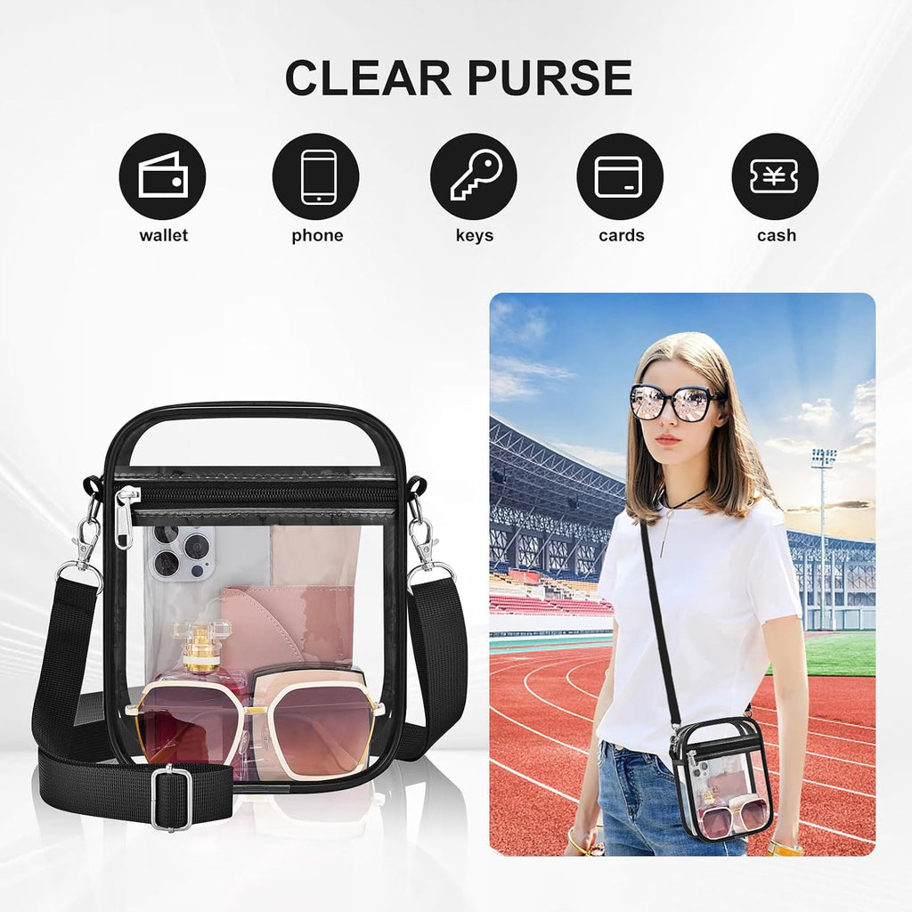 Clear Bag Stadium Approved Clear Purse For Women Clear Crossbody Bag For Stadium Events Concerts Festivals
