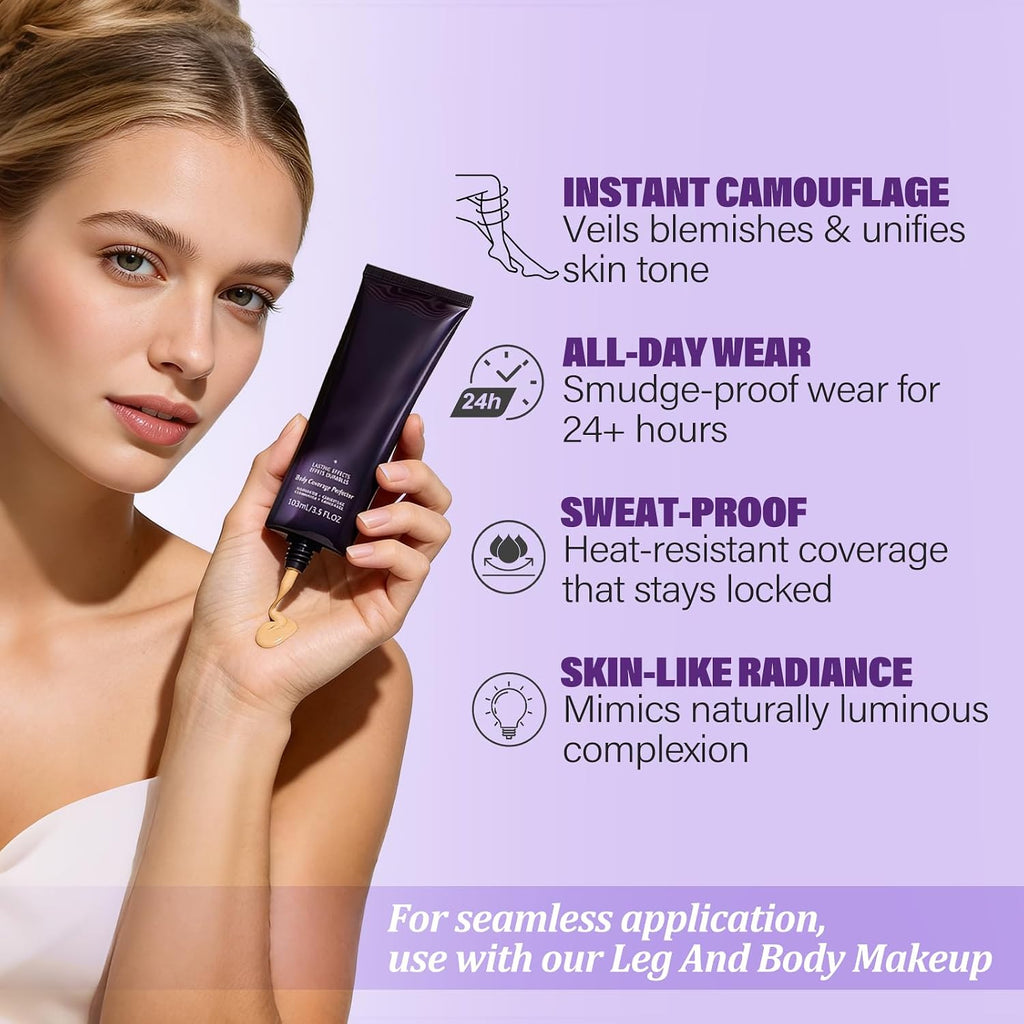 Tattoo Cover Up Makeup Waterproof, Leg And Body Makeup, Long Lasting Body Foundation For Flawless Looking, Easy Application, Natural Radiance (1 Pc)