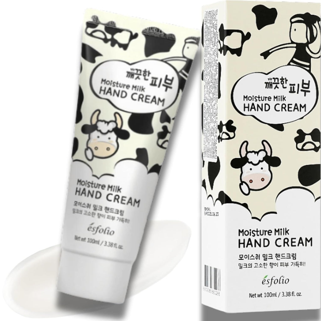 esfolio Pure Skin Moisture Milk Hand Cream – Hydrating & Nourishing Hand Moisturizer with Milk Protein Extract, Soften Dry Skin, Non-Greasy, Daily Moisturizer for Soft & Smooth Hands (3.38 OZ/100ML)