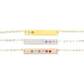 DistinctlyIvy Birthstone Bar Necklace - Choose Crystal Colors, Chain Length, Silver Rose Gold Options - Christmas Mom Gift - DGR DBB