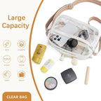 Bostanten Clear Bag For Women Stadium Approved Clear Bags Crossbody Purse Trendy For Concerts Sports Events