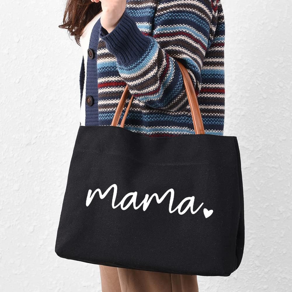 kifasyo Mom Mama Bag Mother Gifts Momlife Tote for Hospital, Shopping, Beach, Travel