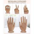 Practice Hand for Acrylic Nails, Silicone Hand for Nail Practice, Nail Tips Won't Fall off Nail Hand, Flexible Nail Practice Hand for Beginners,13.7 x 6.29 x 1.88in