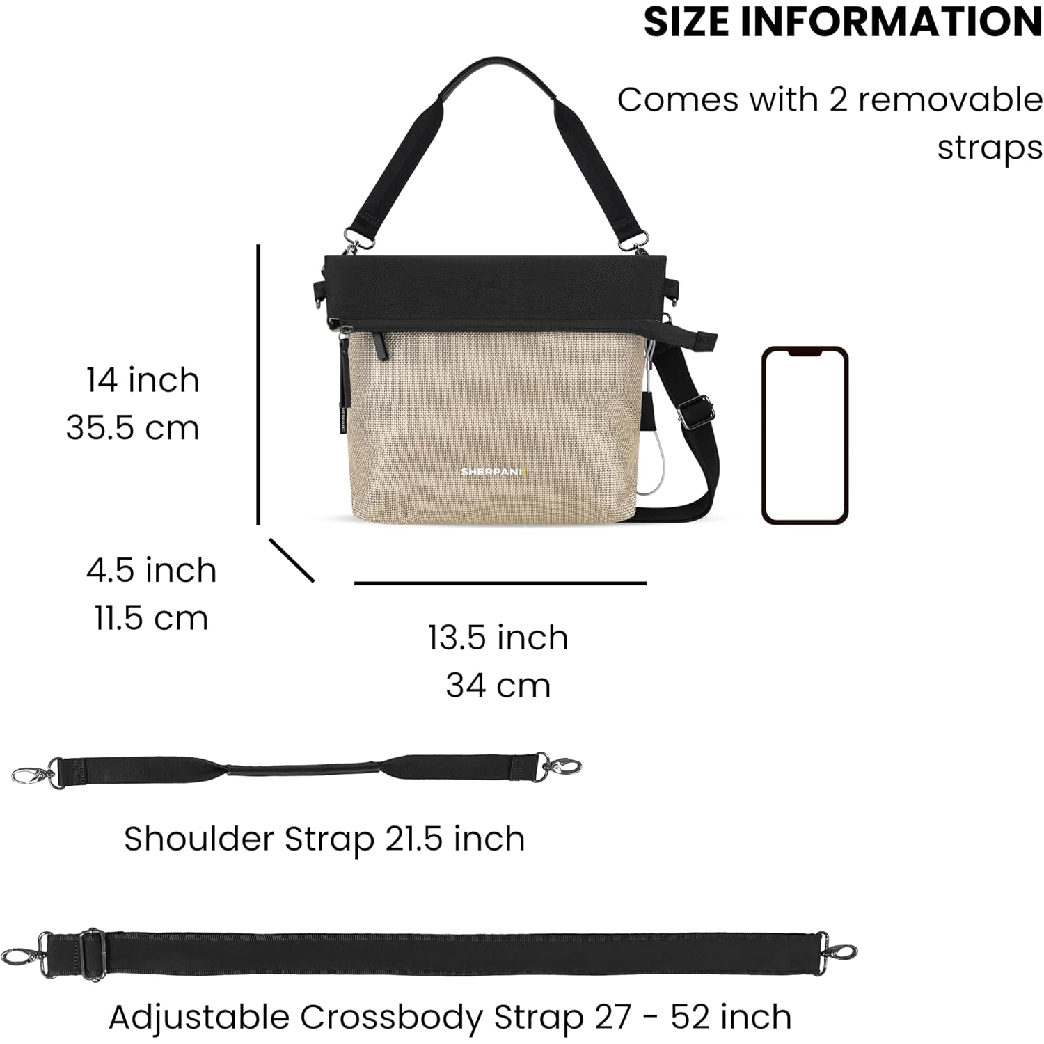 Sherpani Vale, Anti Theft Versatile Crossbody Bag, Fashion Tote Bag, Travel Shoulder Bag, Designer Handbag For Women