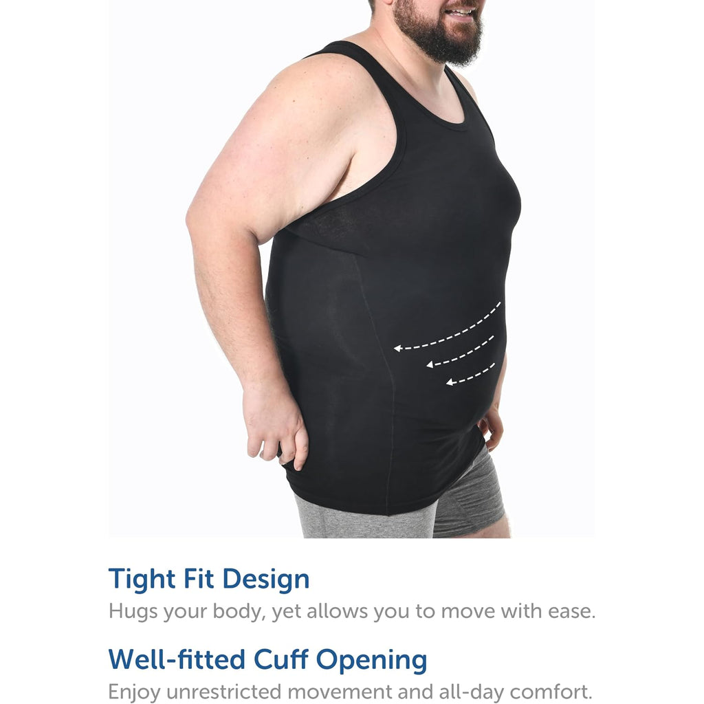 Comfneat Men'S 4-Pack Big & Tall Tight Fit A-Shirts Cotton Spandex Tank Tops Sleeveless Undershirts
