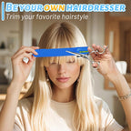 Professional Hair Styling Tools: Diy Layering And Trimming Kit With Clips, Guide For Bangs, Layers, Split Ends - Blue