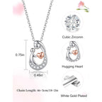 Sereney First Mothers Day Gifts for New Mom Necklace, New Mom Gifts as 1st Mothers Day Necklace for Women, White Gold Plated Hugging Heart Pendant as Hypoallergenic Mother Jewelry for New Mommy