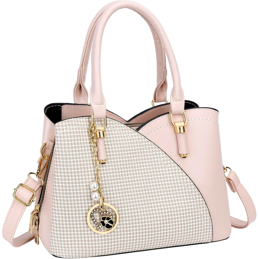 Kkxiu Triple Compartments Purses And Handbags For Women Fashion Ladies Satchel Shoulder Top Handle Bag