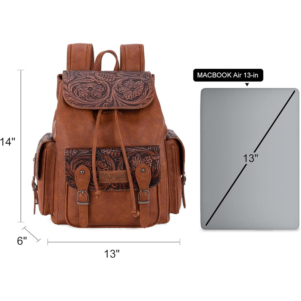 Montana West Wrangler Backpack Purse For Women Men Western Backpack Floral Tooled Travel Bags