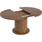 43.3 Inch 59 Inch Adjustable Size Round Dining Table For 4 6, Unique Design Modern Farmhouse Kitchen Table, Circle Dining Tables With Wood Strip Base For Kitchen Living Room (Walnut)