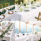 FINDYOU 10 Pack White Table Cloth Rectangle Table 60 x 102 Inch Tablecloths for 6 Foot Rectangle Tables. Stain and Winkle Resistant Polyester Washable White TableCloths for Parties Wedding Dining