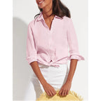 Button Down Shirts For Women Cotton Oxford Shirts Long Sleeve Dress Shirts Collared Blouses Work Casual Solid Tunic Tops