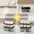 Evoloop Rapid Egg Cooker Electric 12 Eggs Capacity, Soft, Medium, Hard Boiled, Poached, Omelet Maker Egg Poacher & Vegetable Steamer, Bpa Free Tray
