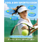 Sun Visor Hat for Women & Men – 3.2" Extended Brim, UPF 80+, Quick-Dry Sports Hat, Adjustable Fit, Running, Tennis, Golf