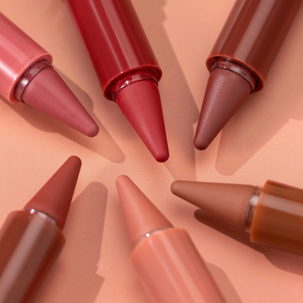 6 Pcs Gradient Lip Liner And Lipstick Combo Set - 2-In-1 Ombre Lipstick & Brown Lip Liner Duo - Waterproof, Long-Lasting, Matte Finish - Smudge-Proof, Full Coverage Lip Kit For Fuller & Plumper Lips
