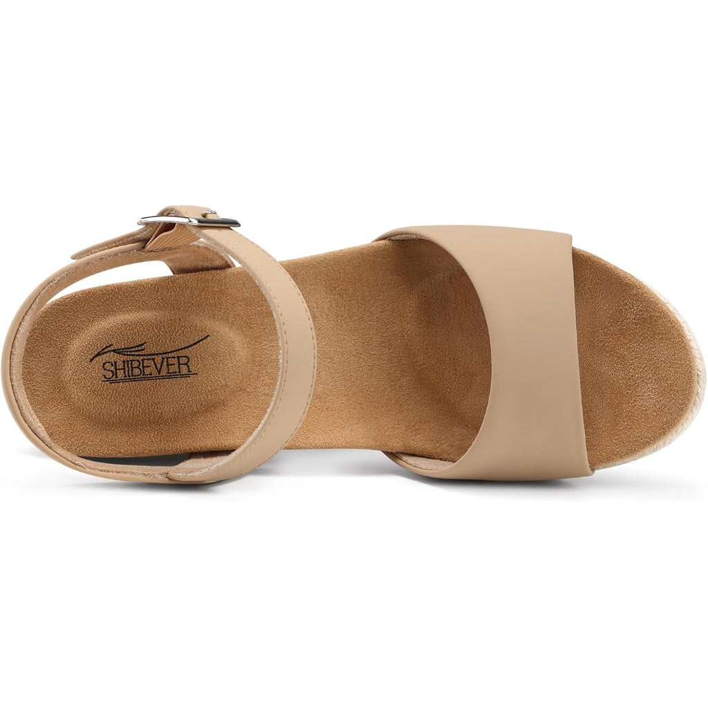 Shibever Women'S Wedge Sandals Comfortable: Dressy Platform Espadrilles | Arch Support For All-Day Comfort, Adjustable Ankle Strap, Summer Casual Daily Wear, Travel & Vacation