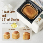 Neretva Bread Machine, 2.2Lb 15-In-1 Bread Maker, Dual Heater Breadmaker Machine With Auto Nut Dispenser & Nonstick Ceramic Pan, Bread Maker Machine For Gluten Free, Dough Maker, Sourdough, Yogurt