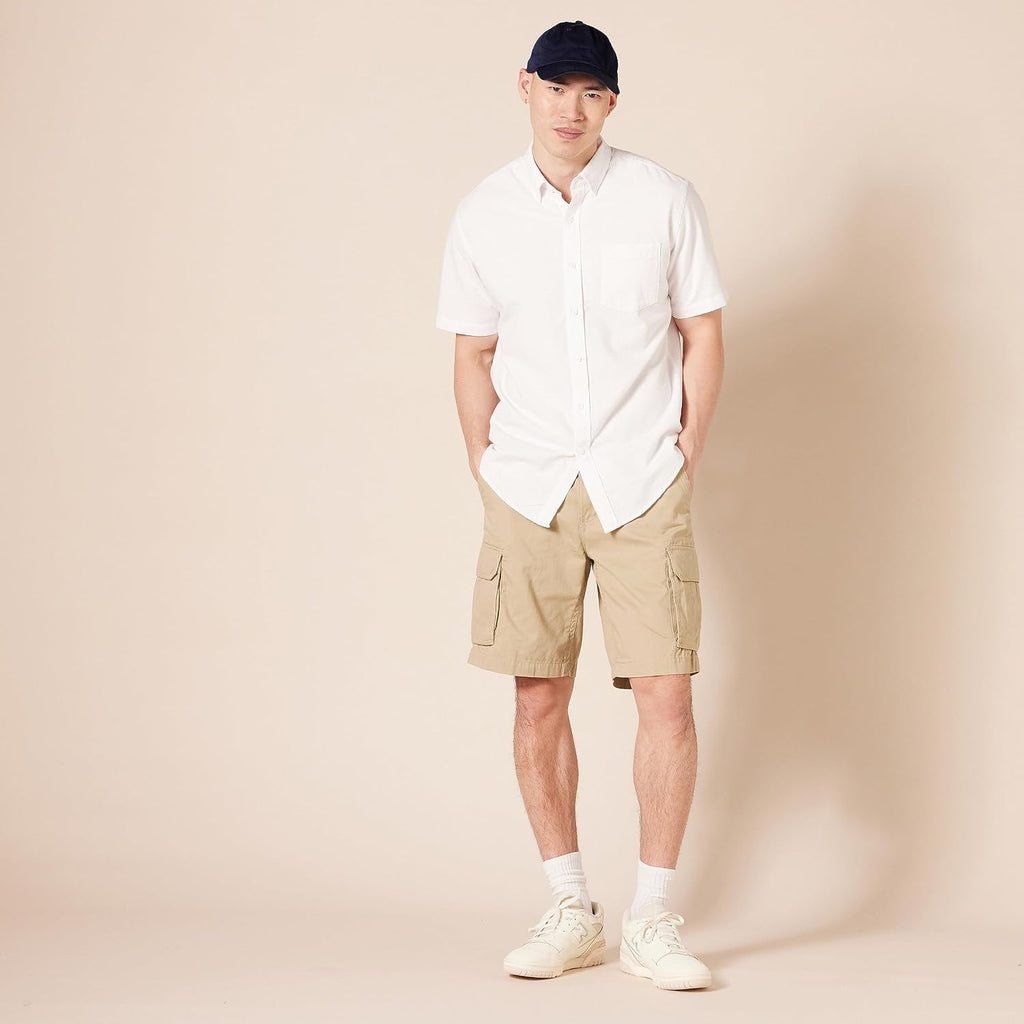 Amazon Essentials Men'S Short-Sleeve Oxford Shirt With Pocket