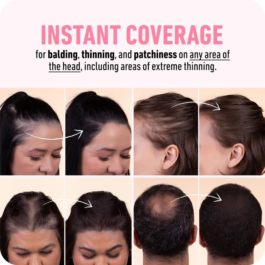 BOLDIFY Hairline Powder - Water-Resistant Root Touch Up Hair Color for Gray Coverage - 24-Hour Stain-Proof, Mess-Free Hair Powder for Thinning Hair - Dark Brown