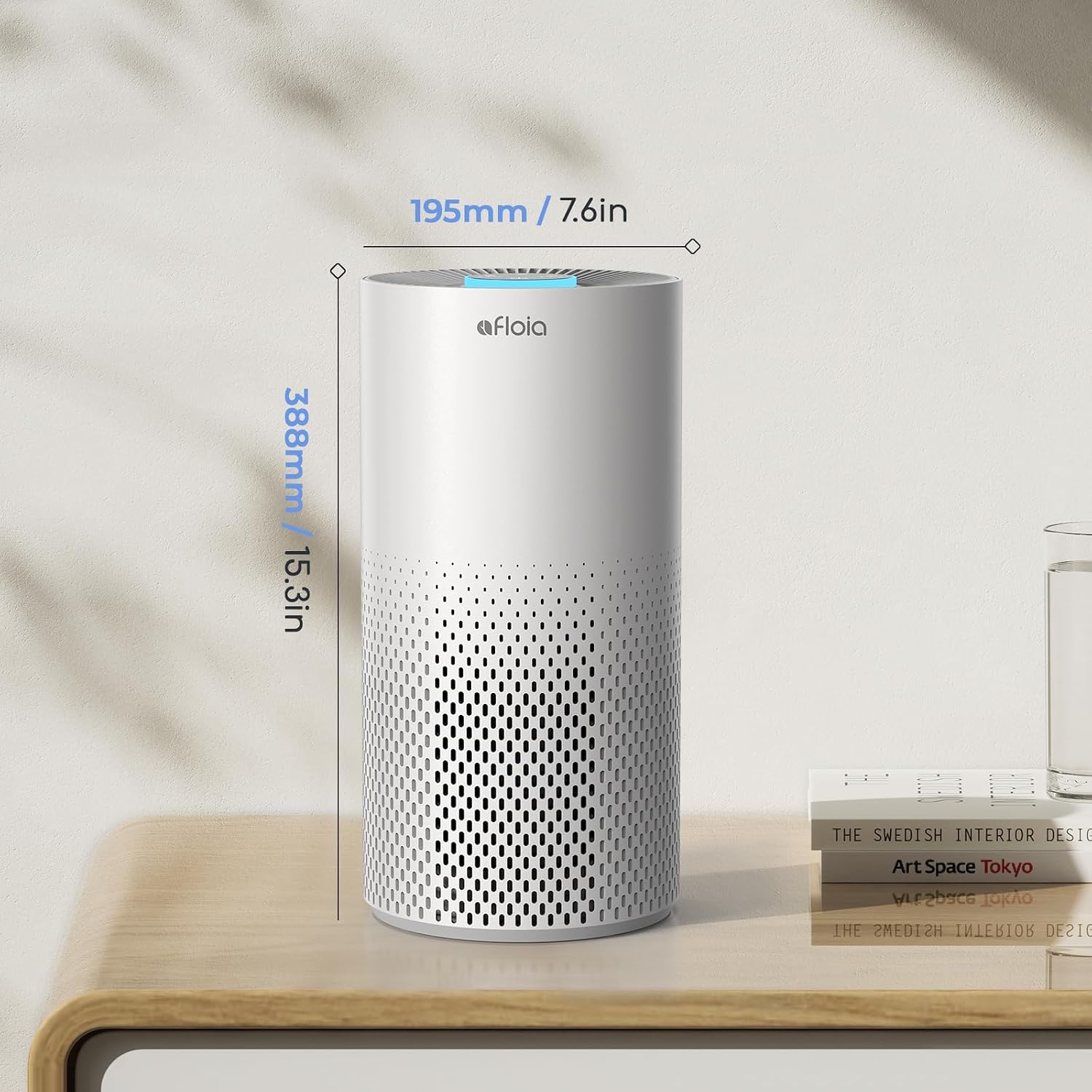 Afloia Air Purifier For Home Bedroom Large Room Up To 1076 Sq Ft | 3-Stage Filter, 22Db Sleep Mode, 7 Color Light, 2/4/8H Timer, Kilo White