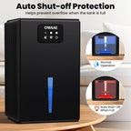 Dehumidifier, 1000 Sq.Ft Quiet Dehumidifiers For Home Bedroom Basement Bathroom With 95Oz Water Tank, Sleep Mode Auto Shut-Off 7 Colors Led Light, Black