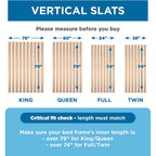 Slatsure Queen Size Bunkie Board – Heavy Duty Vertical Bed Slats & Foldable Wooden Support Board For Sagging Mattress Or Platform Bed Frame, Box Spring Alternative And Replacement
