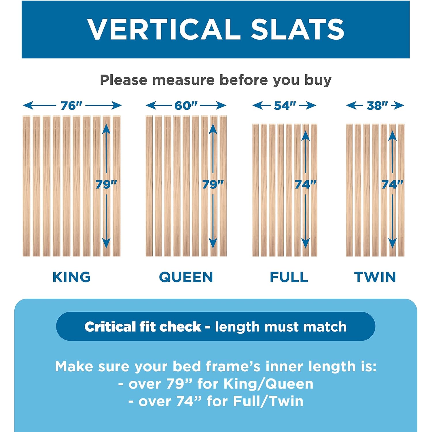 Slatsure Queen Size Bunkie Board – Heavy Duty Vertical Bed Slats & Foldable Wooden Support Board For Sagging Mattress Or Platform Bed Frame, Box Spring Alternative And Replacement