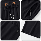 Qpngrp Mens Shorts Casual Drawstring Zipper Pockets Elastic Waist