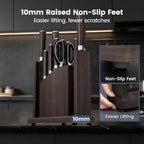 15-Piece Kitchen Knife Set With Magnetic Block, New For 2026, Detachable Steak Knife Block For Table Service, Built-In Sharpener, Wood Handle, Damascus Pattern, Housewarming Gifts