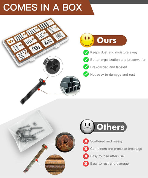 92PCS Universal TV Mounting Hardware Screw Kit Set - M4 M5 M6 M8 Screws, Spacers and Washers for Most TV/Monitor VESA Mount, TV Mount Replacement Screws with Box up to 80", Black