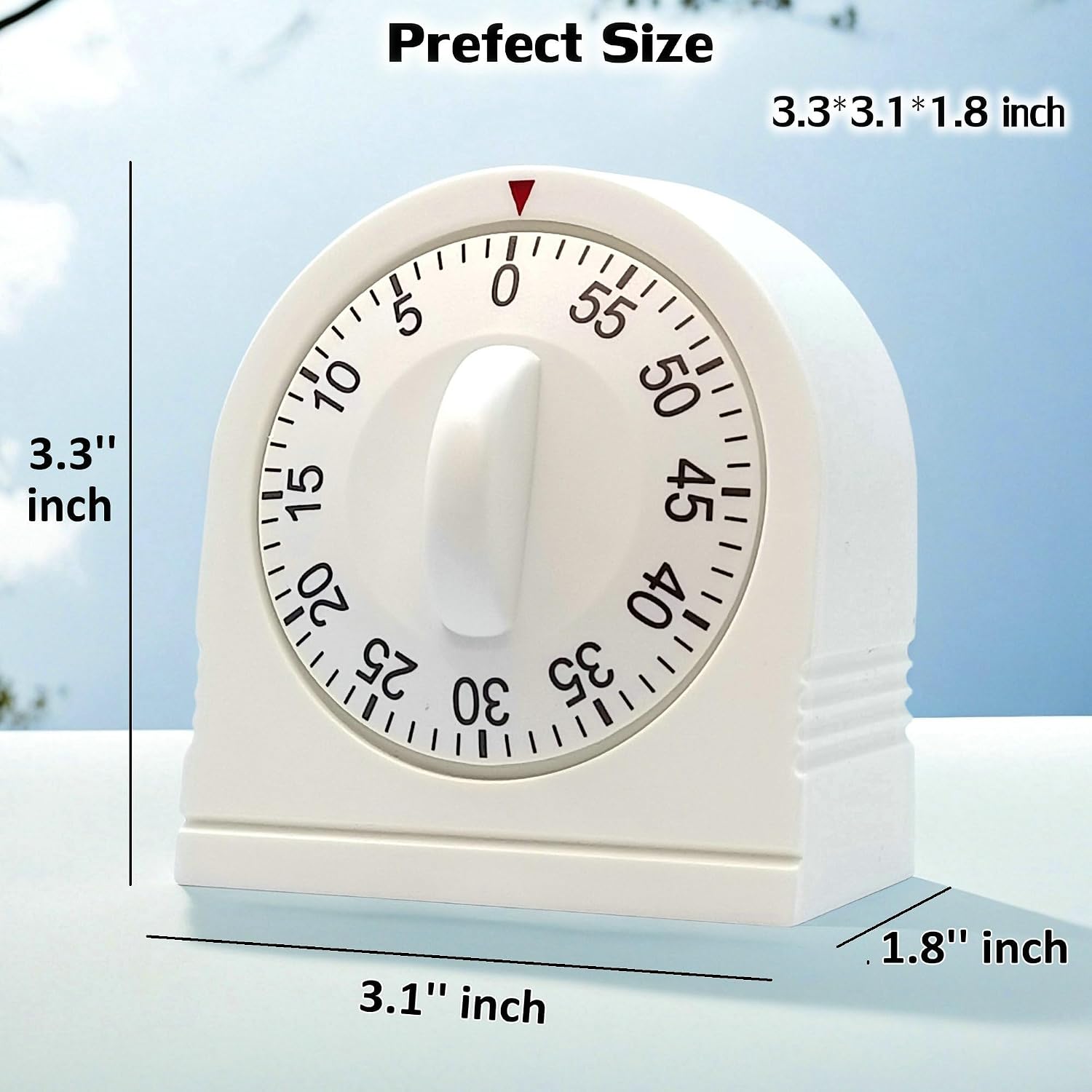 60 Minute Wind Up Timer, Visual Mechanical Timer With Loud Alarm, Manual Countdown Timers For Classroom, Home, Study And Cooking (White)