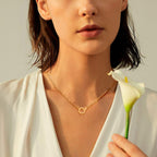 LANE WOODS Paperclip Necklace Pendant: 14K Gold Plated Dainty Link Chain Jewelry for Women